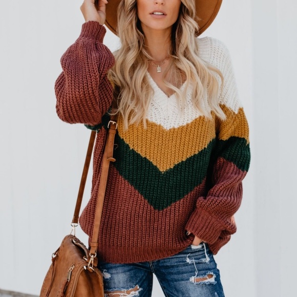 Fall  Chevron Sweater - Picture 6 of 8
